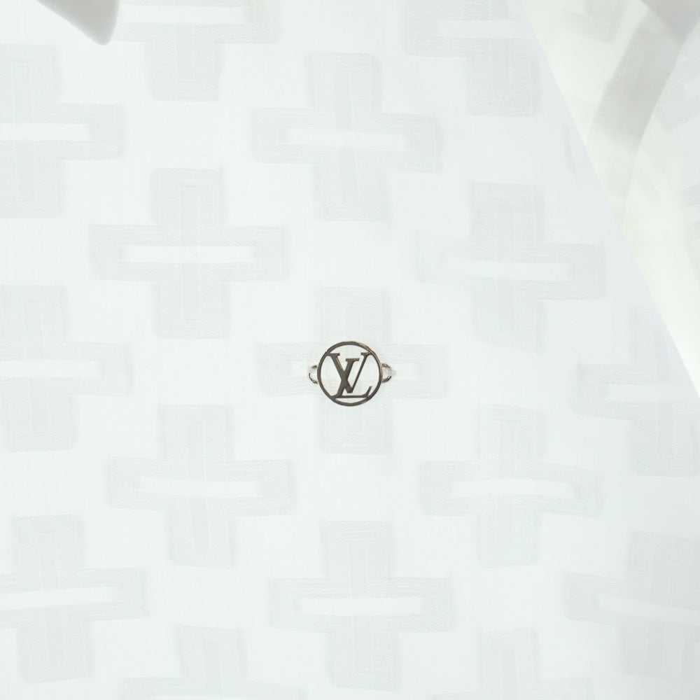 LOUIS VUITTON(ルイヴィトン) ワンポイントロゴ金具 総柄 ドレスシャツ 長袖シャツ ホワイト RM162 ADY HAS61W