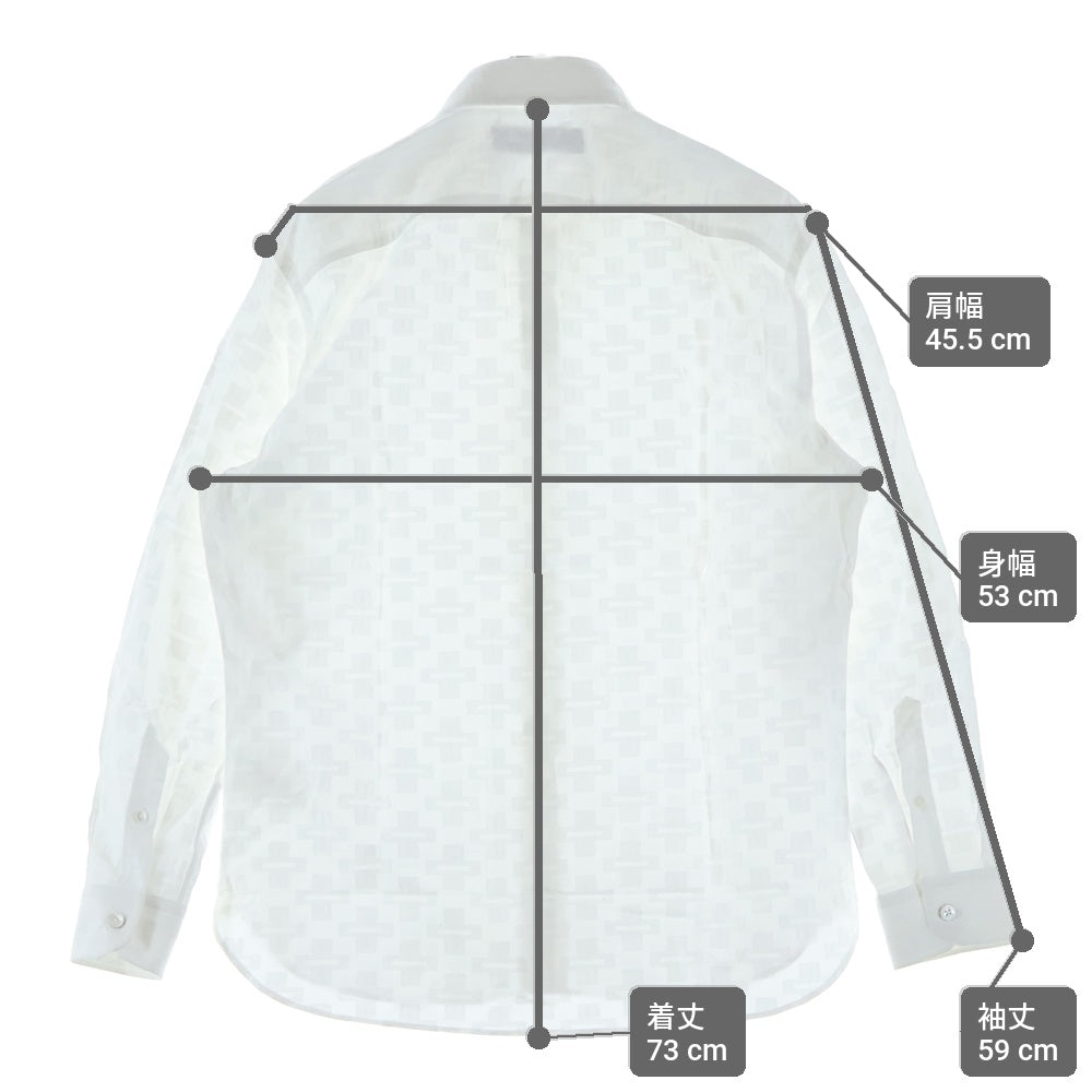 LOUIS VUITTON(ルイヴィトン) ワンポイントロゴ金具 総柄 ドレスシャツ 長袖シャツ ホワイト RM162 ADY HAS61W