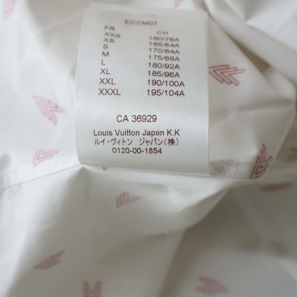 LOUIS VUITTON(ルイヴィトン) 総柄 コットン 長袖シャツ ドレスシャツ ホワイト RM161 BQ9 H9S01W