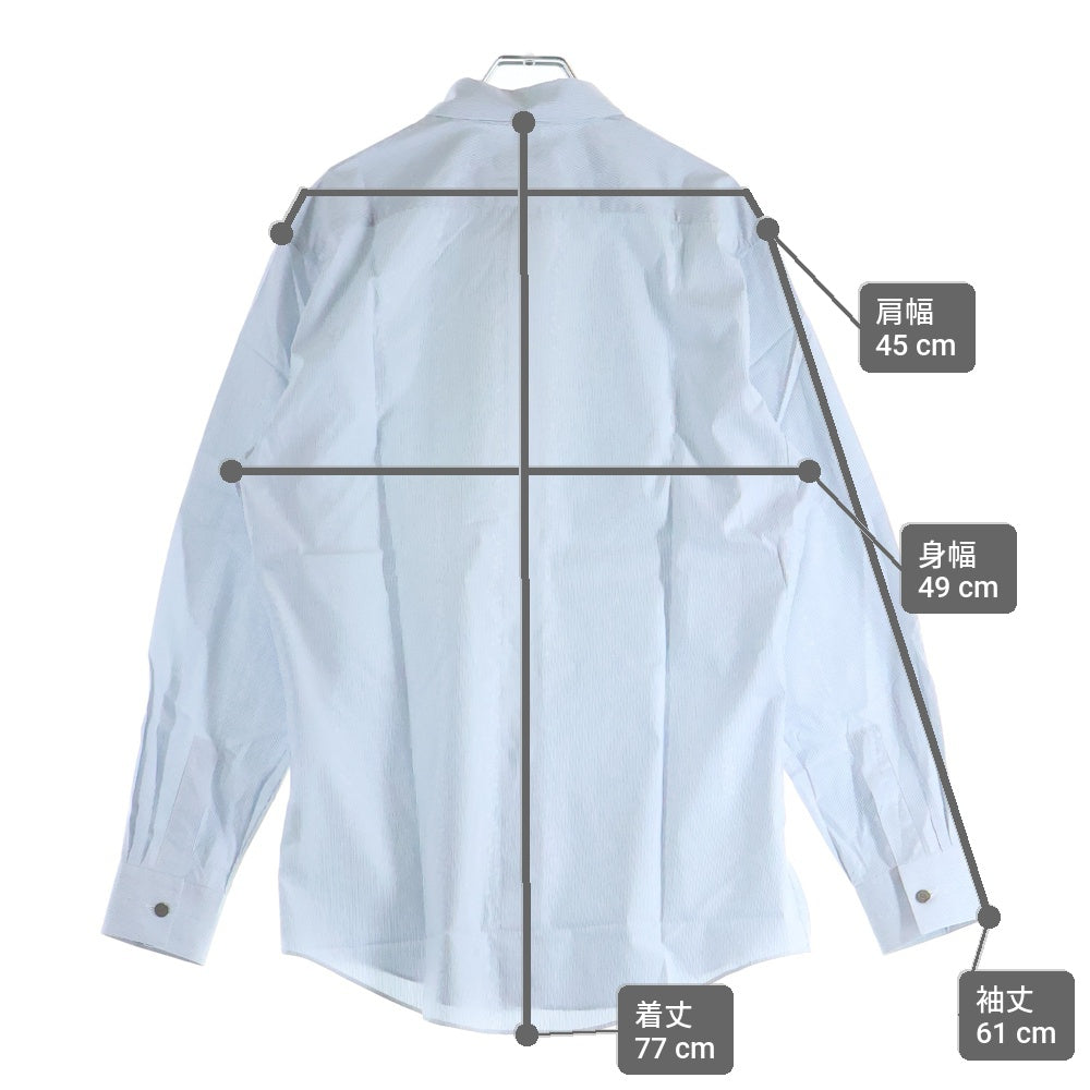 HERMES(エルメス) セリエボタン ドレスシャツ 長袖シャツ カットソー フラワーライン ボーダー グレー