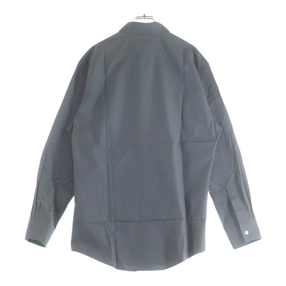 HERMES(エルメス) セリエボタン ドレスシャツ 長袖fシャツ カットソー ピンクライン チャコールグレー