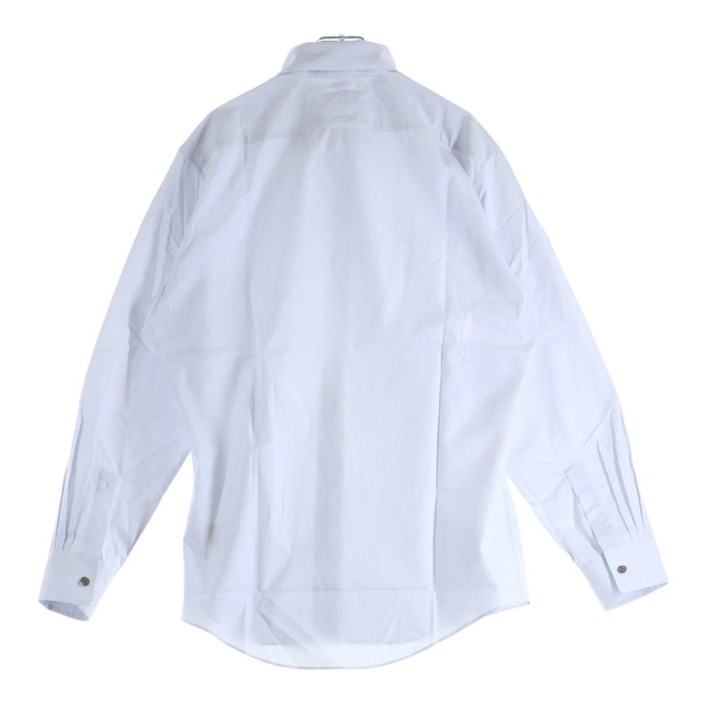 HERMES(エルメス) セリエボタン ドレスシャツ 長袖シャツ カットソー H総柄 ブルー