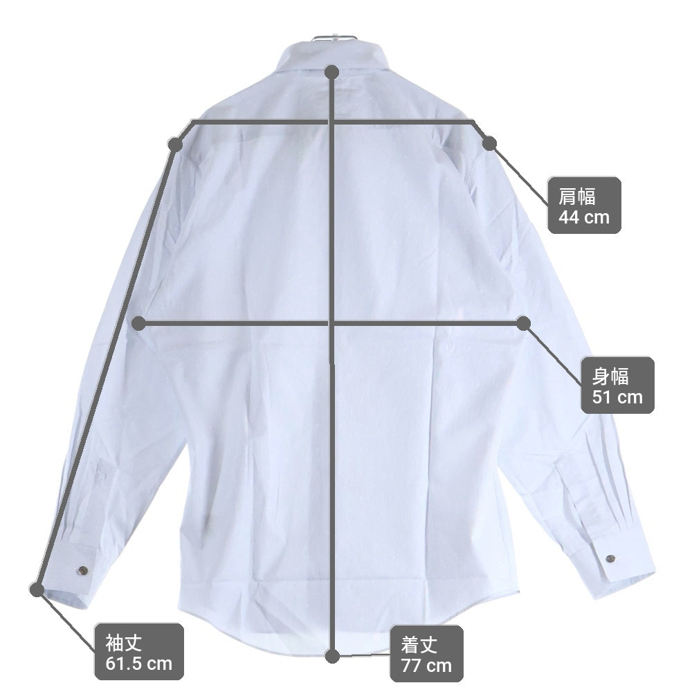 HERMES(エルメス) セリエボタン ドレスシャツ 長袖シャツ カットソー H総柄 ブルー