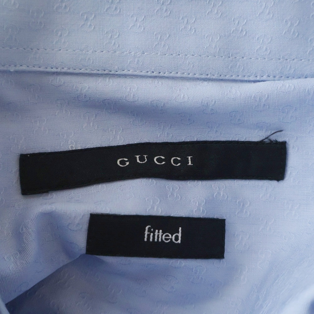 GUCCI(グッチ) GG総柄 ドレスシャツ 長袖シャツ カットソー コットン ブルー 221620 Z05444910