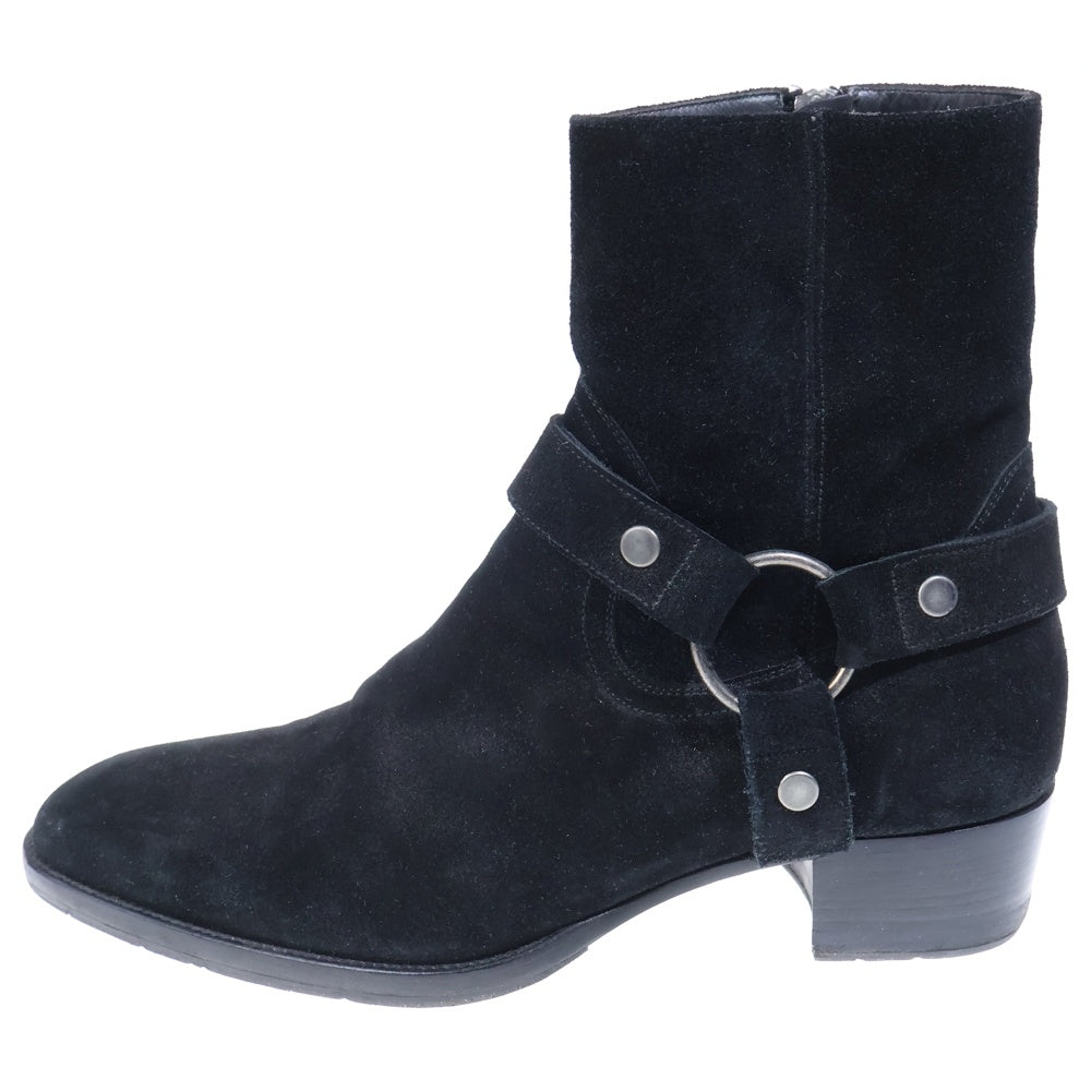 SAINT LAURENT PARIS(サンローランパリ) ワイアット ハーネスリング ブーツ スエード ブラック D1496880