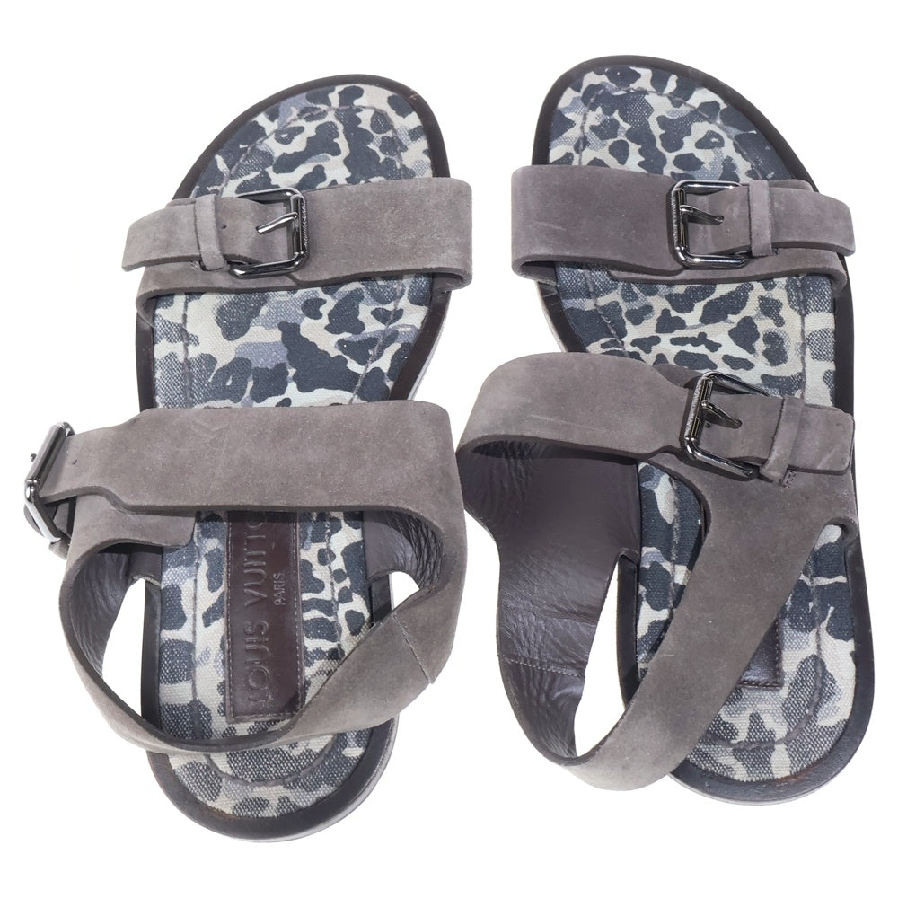 LOUIS VUITTON(ルイヴィトン) サンダル スリッパ スエード 金具 レオパード柄 ヒョウ柄 FD1120