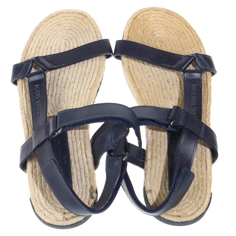 LOUIS VUITTON(ルイヴィトン) サンダル スリッパ 麻 ベージュ/ネイビー FD1111