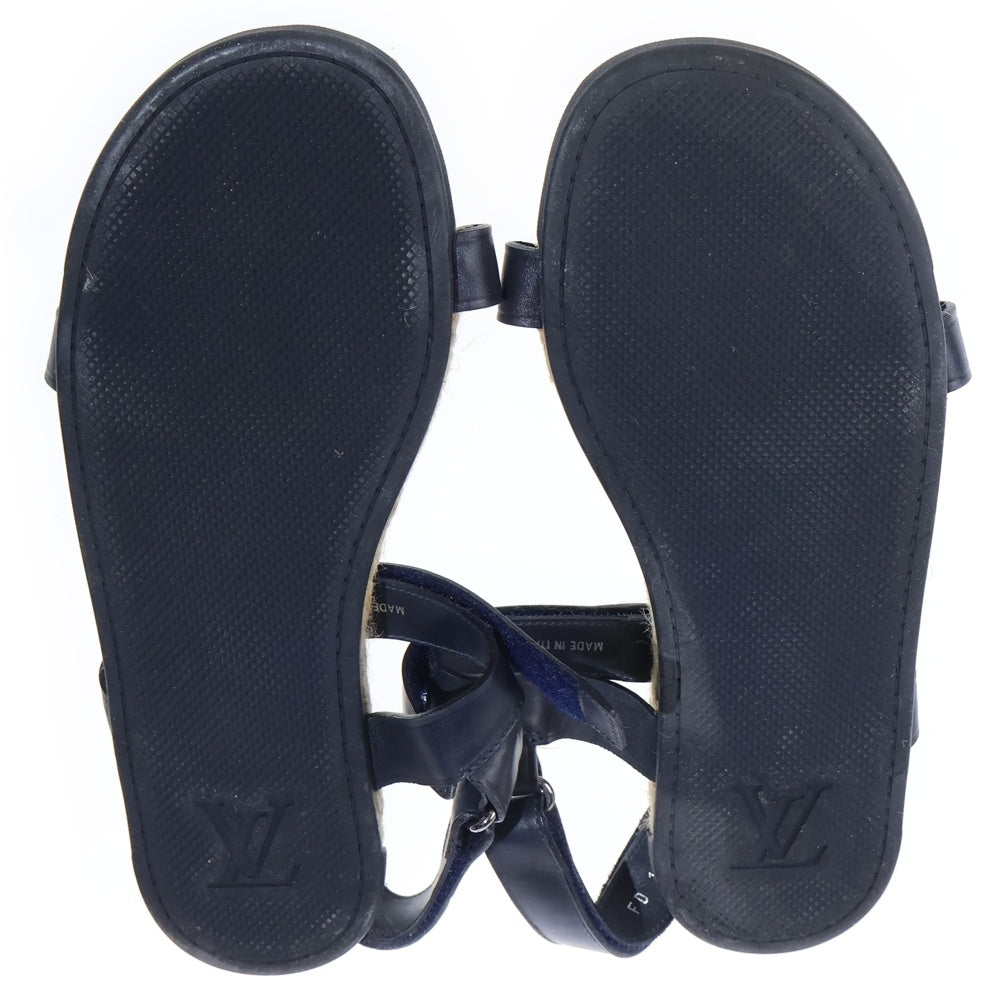 LOUIS VUITTON(ルイヴィトン) サンダル スリッパ 麻 ベージュ/ネイビー FD1111