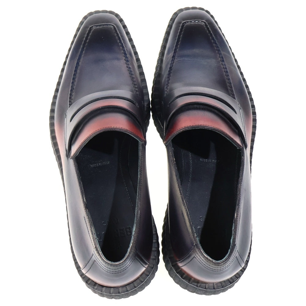 Berluti(ベルルッティ) アンディ クリーパーソール ローファー ドレスシューズ レザーレッド/ブラッック