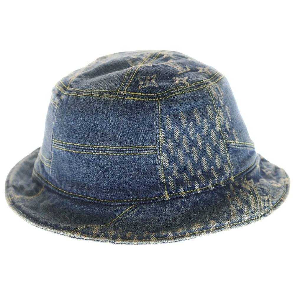 LOUIS VUITTON(ルイヴィトン) モノグラム LVメイド スクエアード コレクション NIGO ボネ デニム バケットハット インディゴ MP3242