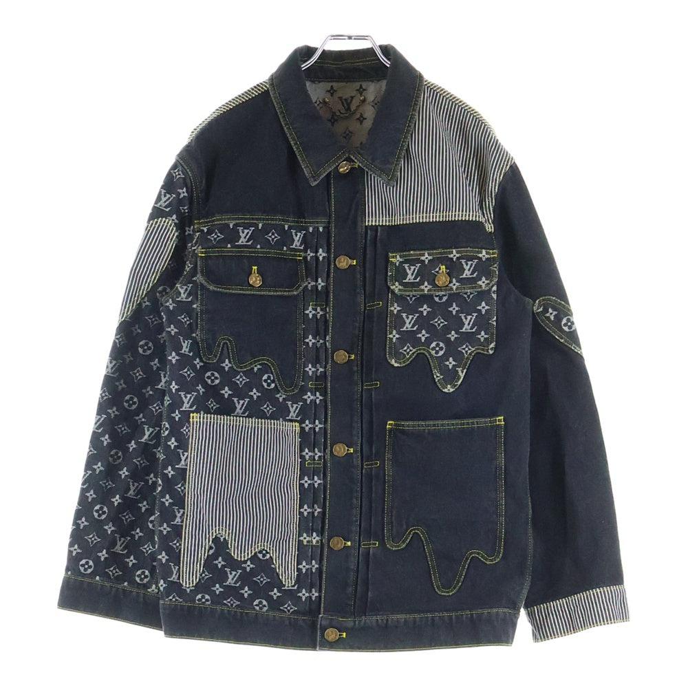 LOUIS VUITTON(ルイヴィトン) 22SS ×NIGO MONOGRAM CRAZY DENIM JACKET モノグラム クレイジー ワークウエアデニムジャケット ブラック RM221M UZD HMA20E