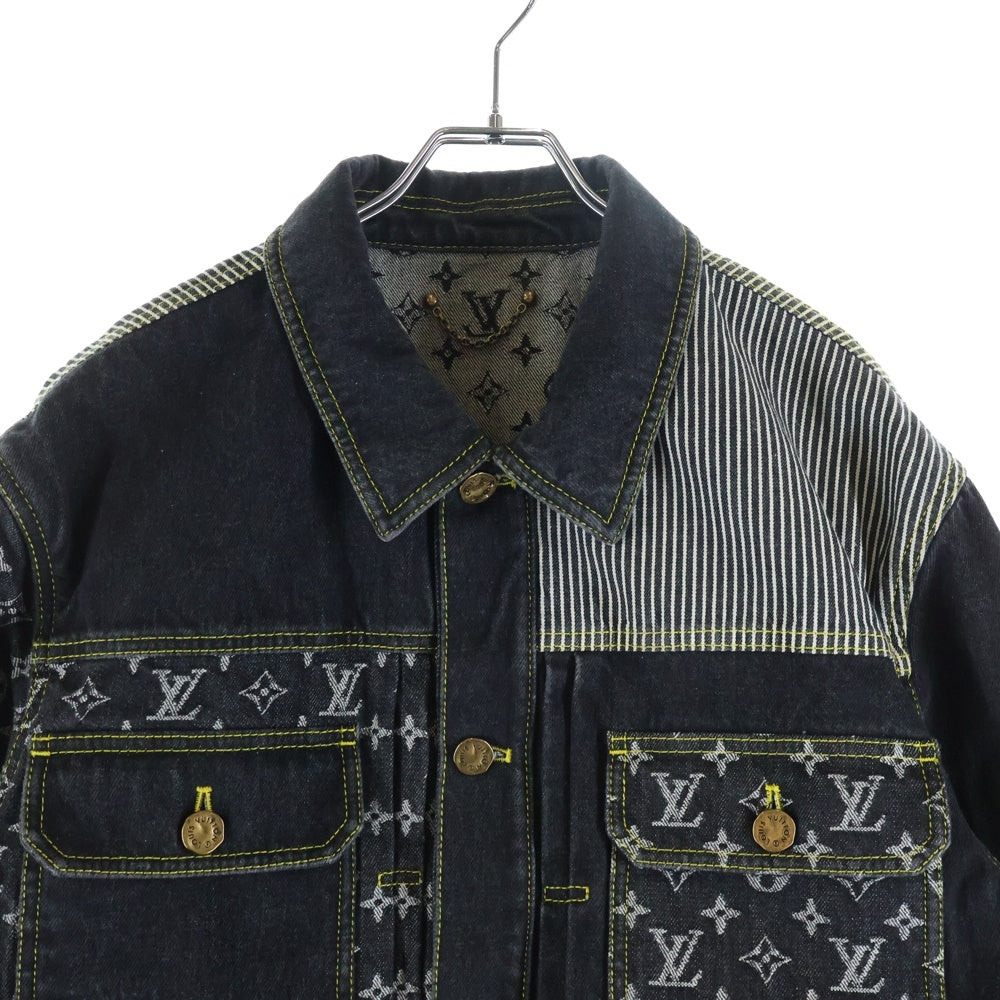 LOUIS VUITTON(ルイヴィトン) 22SS ×NIGO MONOGRAM CRAZY DENIM JACKET モノグラム クレイジー ワークウエアデニムジャケット ブラック RM221M UZD HMA20E