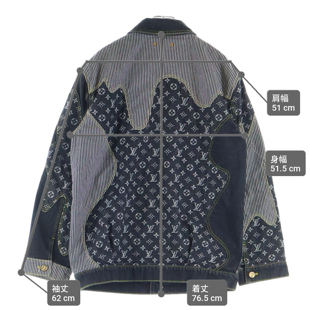 LOUIS VUITTON(ルイヴィトン) 22SS ×NIGO MONOGRAM CRAZY DENIM JACKET モノグラム クレイジー ワークウエアデニムジャケット ブラック RM221M UZD HMA20E