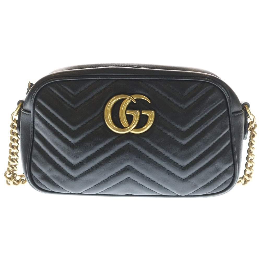 GUCCI(グッチ) GGマーモント ポシェット キルティング チェーンショルダーバッグ ブラック 447632 レディース