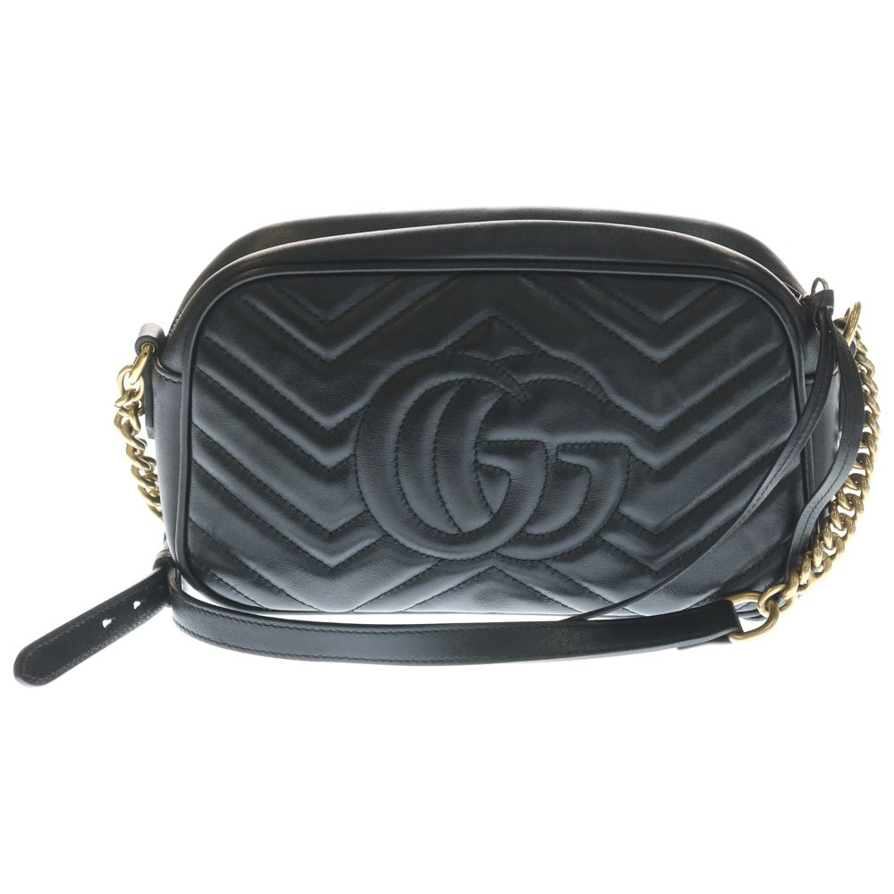 GUCCI(グッチ) GGマーモント ポシェット キルティング チェーンショルダーバッグ ブラック 447632 レディース