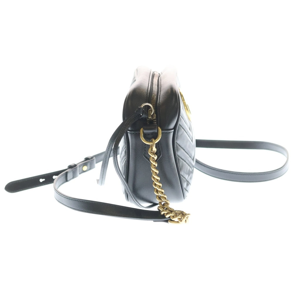 GUCCI(グッチ) GGマーモント ポシェット キルティング チェーンショルダーバッグ ブラック 447632 レディース