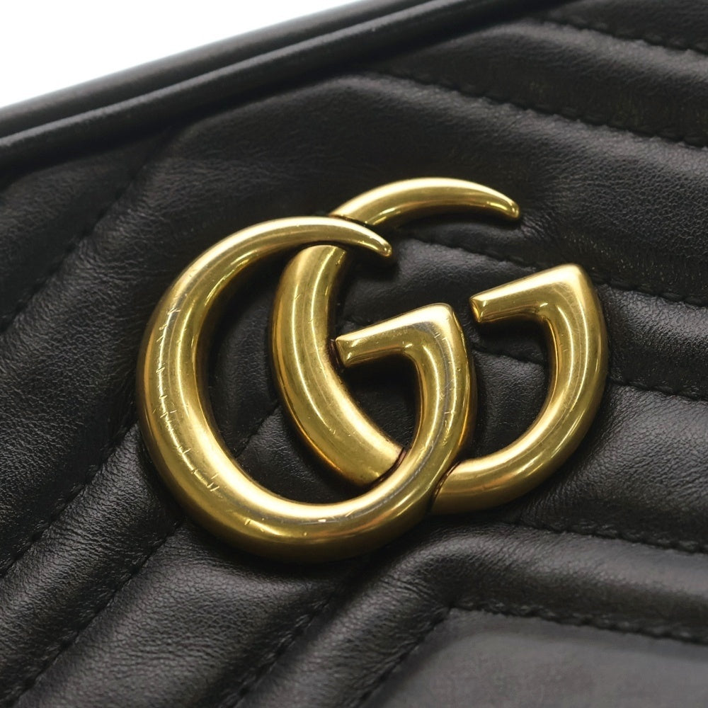 GUCCI(グッチ) GGマーモント ポシェット キルティング チェーンショルダーバッグ ブラック 447632 レディース