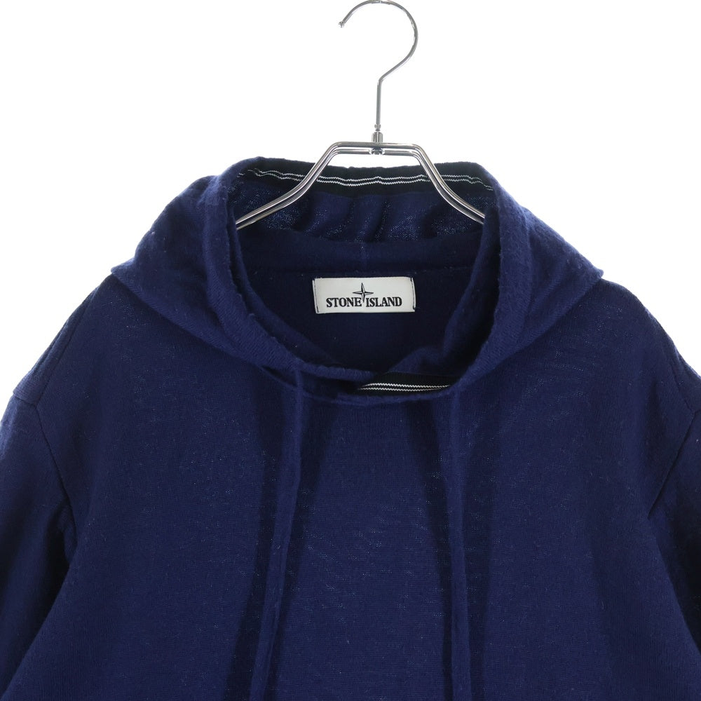 STONE ISLAND(ストーンアイランド) 袖ワッペン ウールプルオーバーニットセーター パーカー パープル 6115501C4