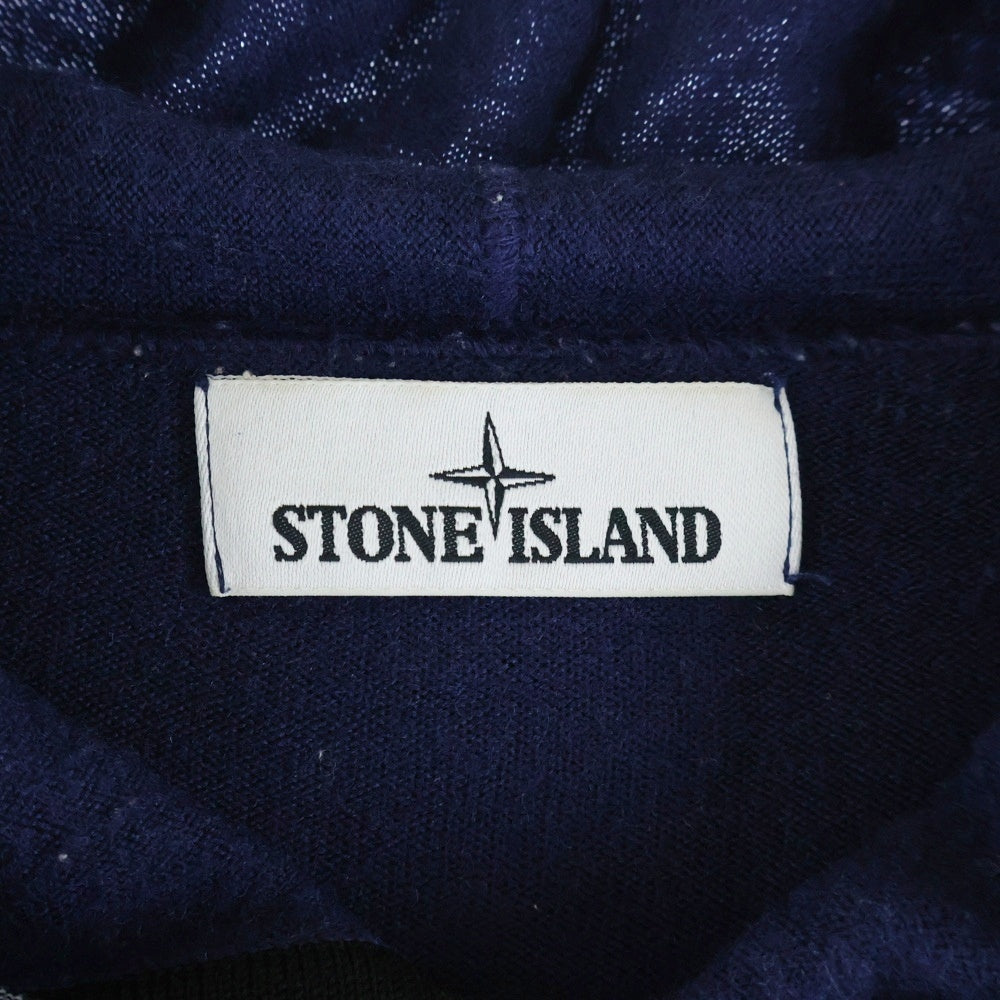 STONE ISLAND(ストーンアイランド) 袖ワッペン ウールプルオーバーニットセーター パーカー パープル 6115501C4