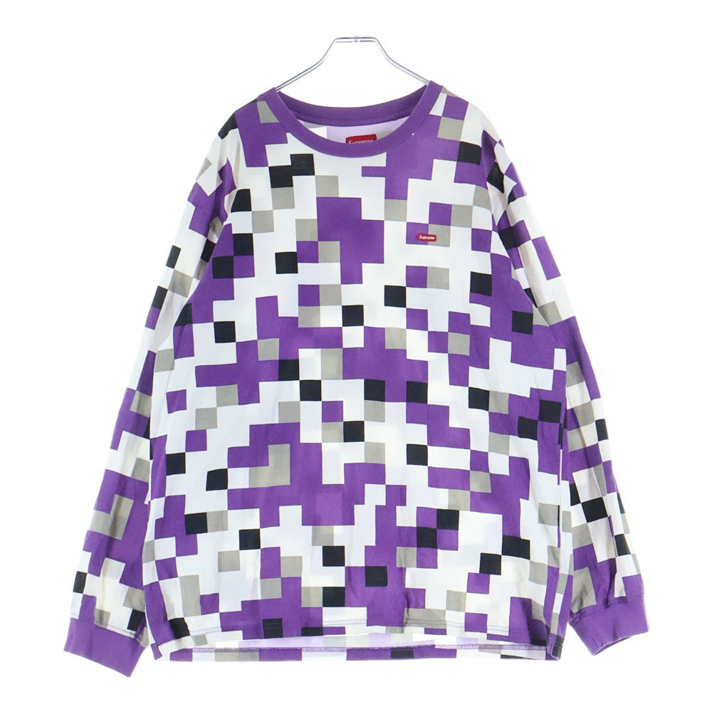 SUPREME(シュプリーム) 20AW SMALL BOX LOGO L/S TEE スモールボックスロゴ ドット柄 クルーネック長袖Tシャツカットソー ロンT パープル