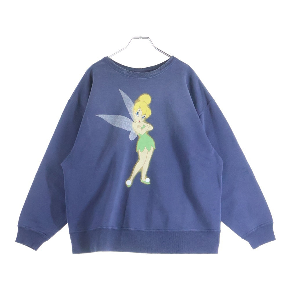 SAINT MICHAEL(セントマイケル) 26SS × Disney TINKER BELL DSN_CRW NK SWT SM-MK8-0000-C80 ディズニー ティンカーベル クルーネック長袖スウェットトレーナー ネイビー