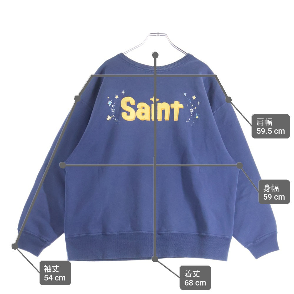 SAINT MICHAEL(セントマイケル) 26SS × Disney TINKER BELL DSN_CRW NK SWT SM-MK8-0000-C80 ディズニー ティンカーベル クルーネック長袖スウェットトレーナー ネイビー