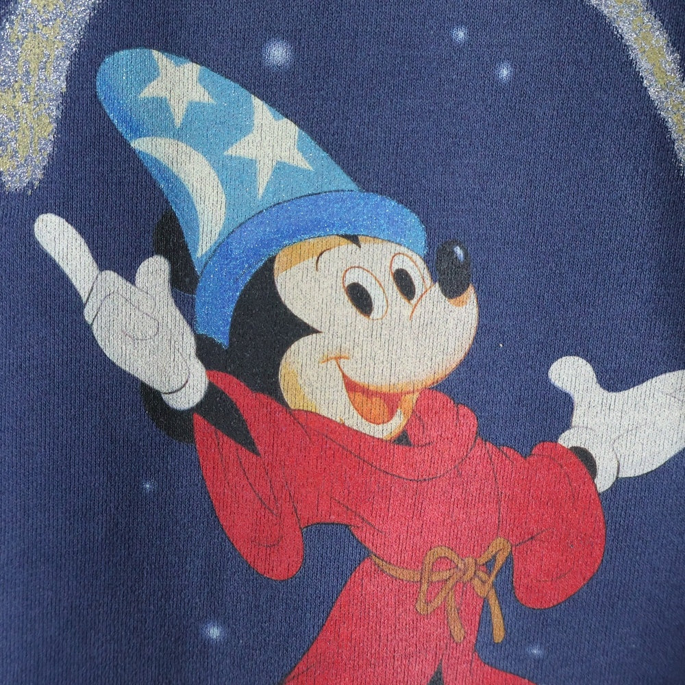 SAINT MICHAEL(セントマイケル) ×Disney FANTASIA DNF CREW N SWEAT FANTSIA SM-HR8-0000-C67 ディズニー ファンタジア ダメージ加工 クルーネックスウェットトレーナー ネイビー