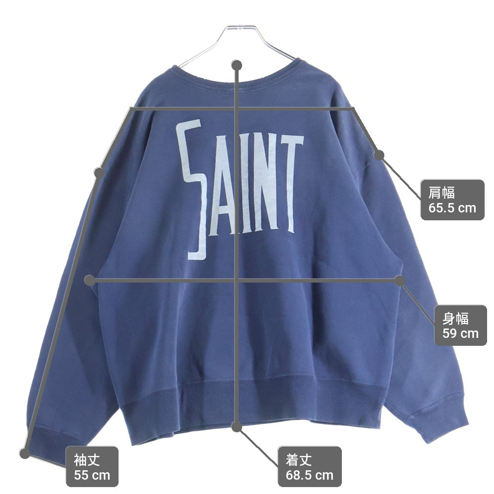 SAINT MICHAEL(セントマイケル) ×Disney FANTASIA DNF CREW N SWEAT FANTSIA SM-HR8-0000-C67 ディズニー ファンタジア ダメージ加工 クルーネックスウェットトレーナー ネイビー