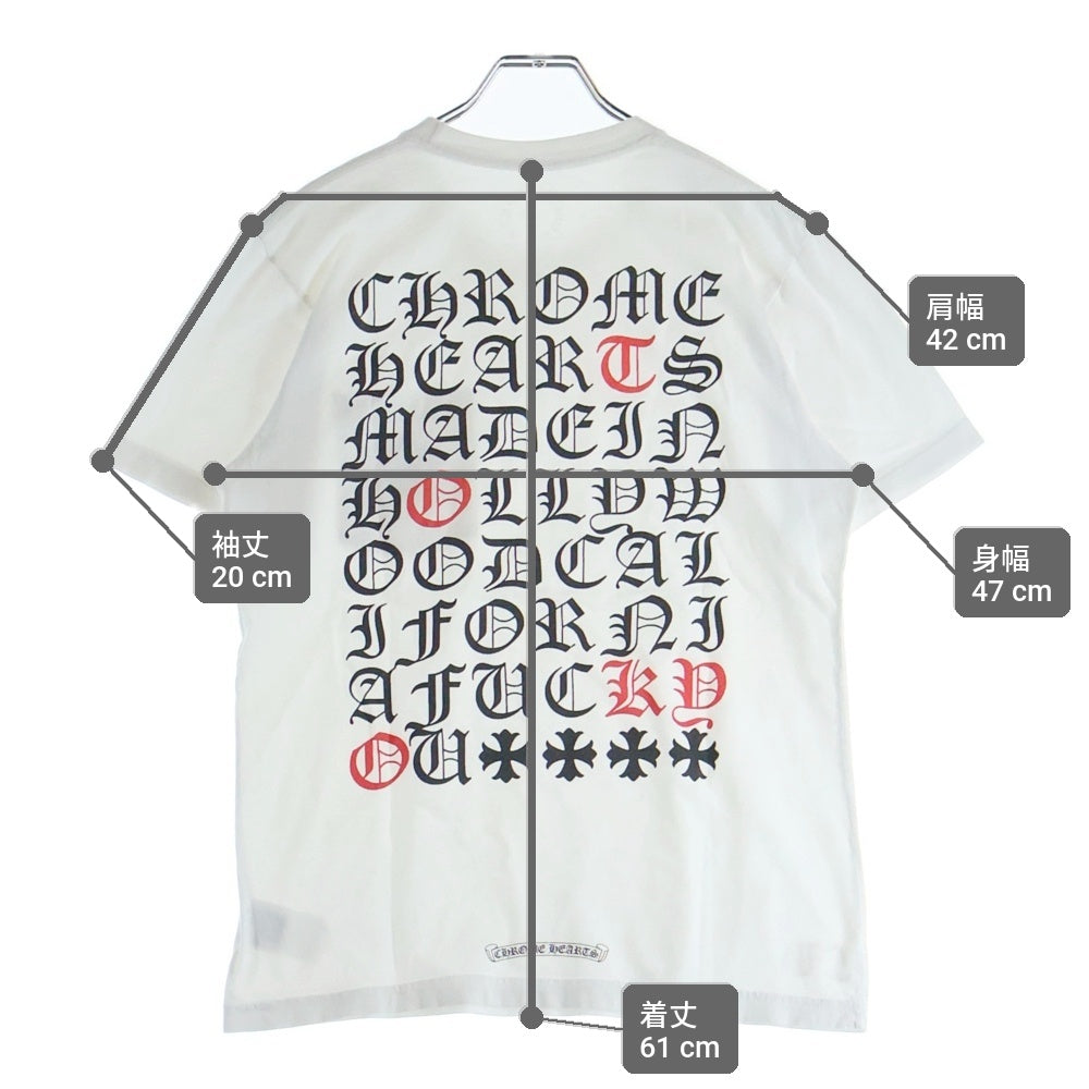 CHROME HEARTS(クロムハーツ) Made In Hollywood T-shirt メイド イ ンハリウッド 両面プリントクルーネック半袖Tシャツカットソー ホワイト