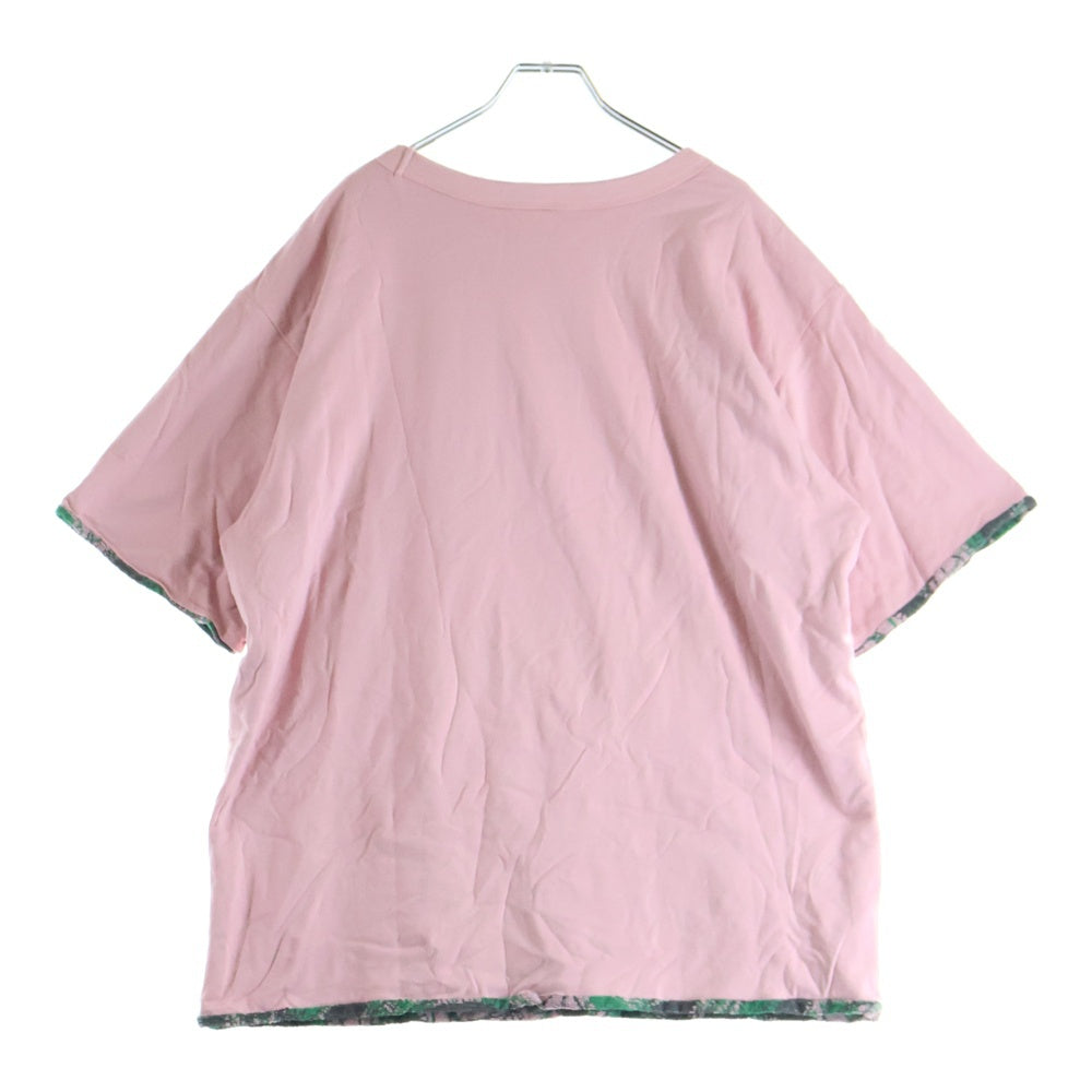 Needles(ニードルス) Reversible Tee ロゴ リバーシブル クルーネック半袖Tシャツカットソー ピンク MR420