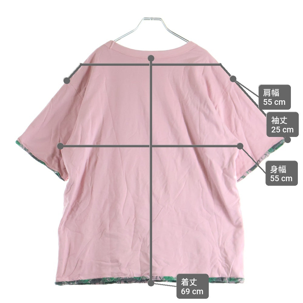 Needles(ニードルス) Reversible Tee ロゴ リバーシブル クルーネック半袖Tシャツカットソー ピンク MR420