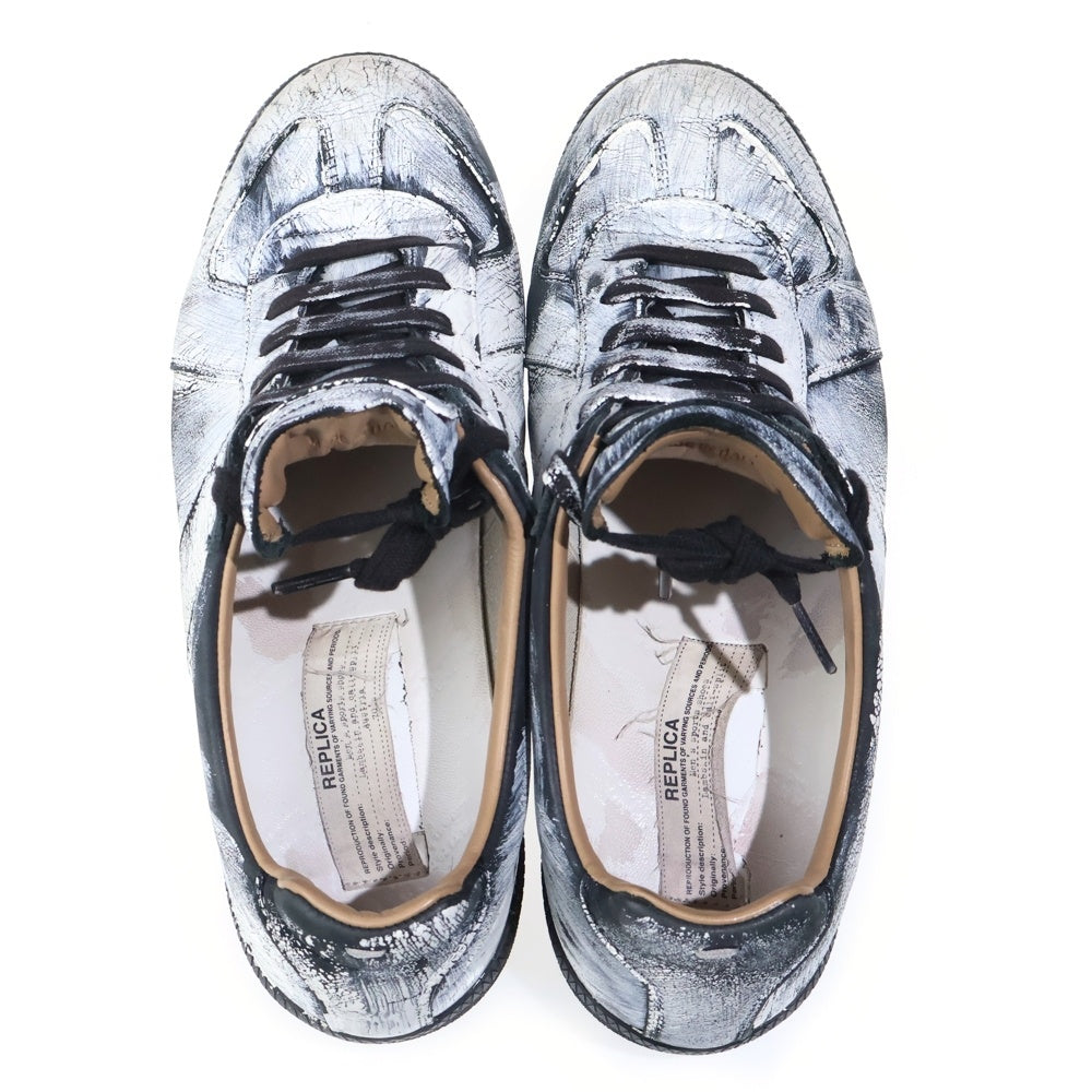 Maison Martin Margiela(メゾンマルタンマルジェラ) REPLICA PAINT LOW CUT SNEAKERS レプリカ ペイント ローカットスニーカー ホワイト/ブラック S37WS0566