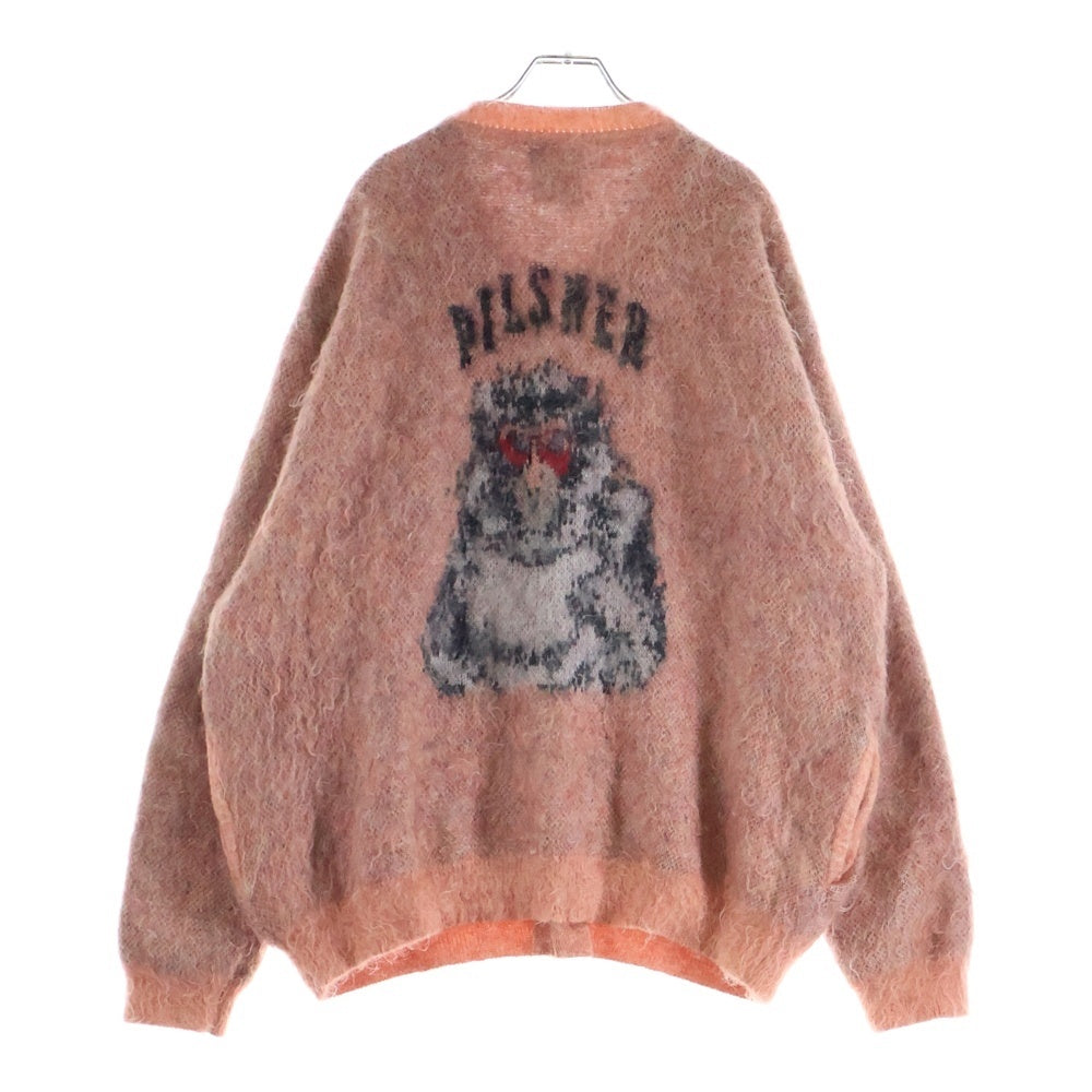 Kota Gushiken(コウタグシケン) 24AW Monkey the pilsner バックデザイン モヘアカーディガン ピンク