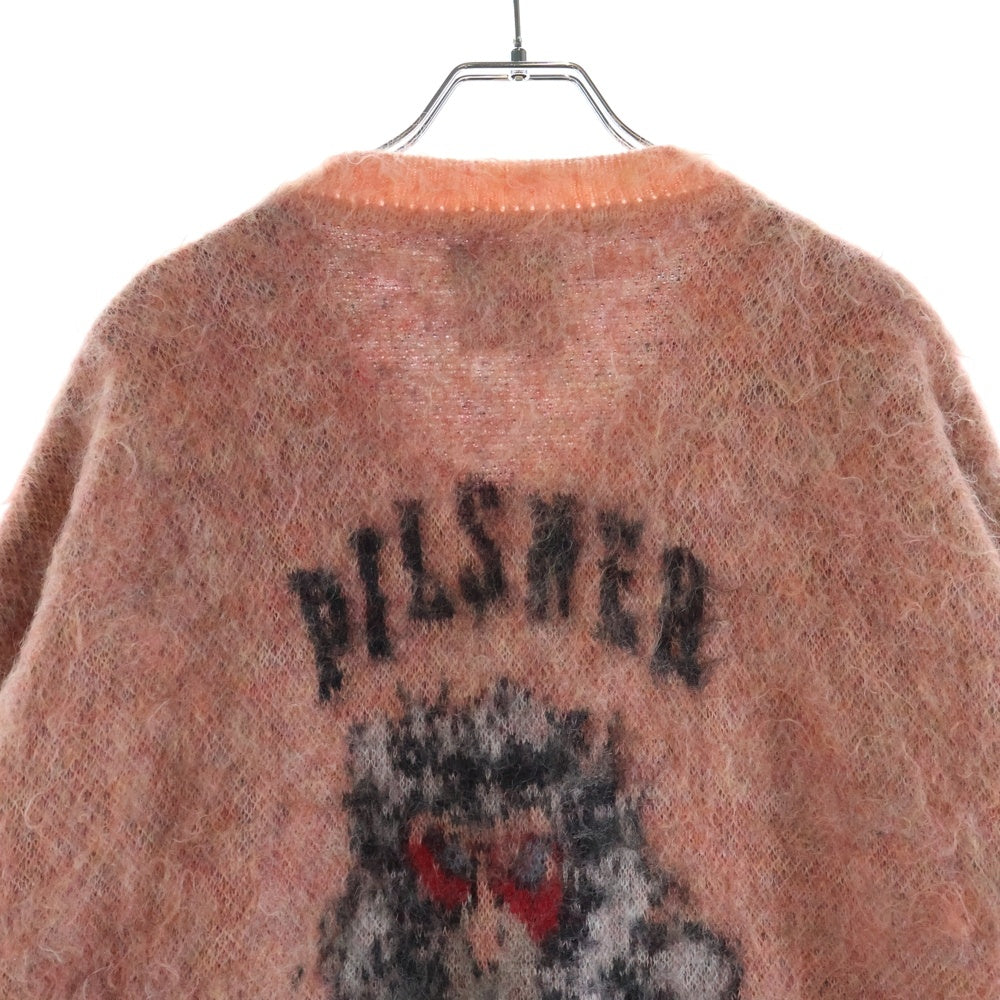 Kota Gushiken(コウタグシケン) 24AW Monkey the pilsner バックデザイン モヘアカーディガン ピンク