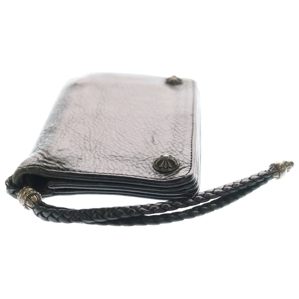CHROME HEARTS(クロムハーツ) 2ZIP 2ジップ クロスボールボタンレザーウォレット 財布 ブラック BCA363