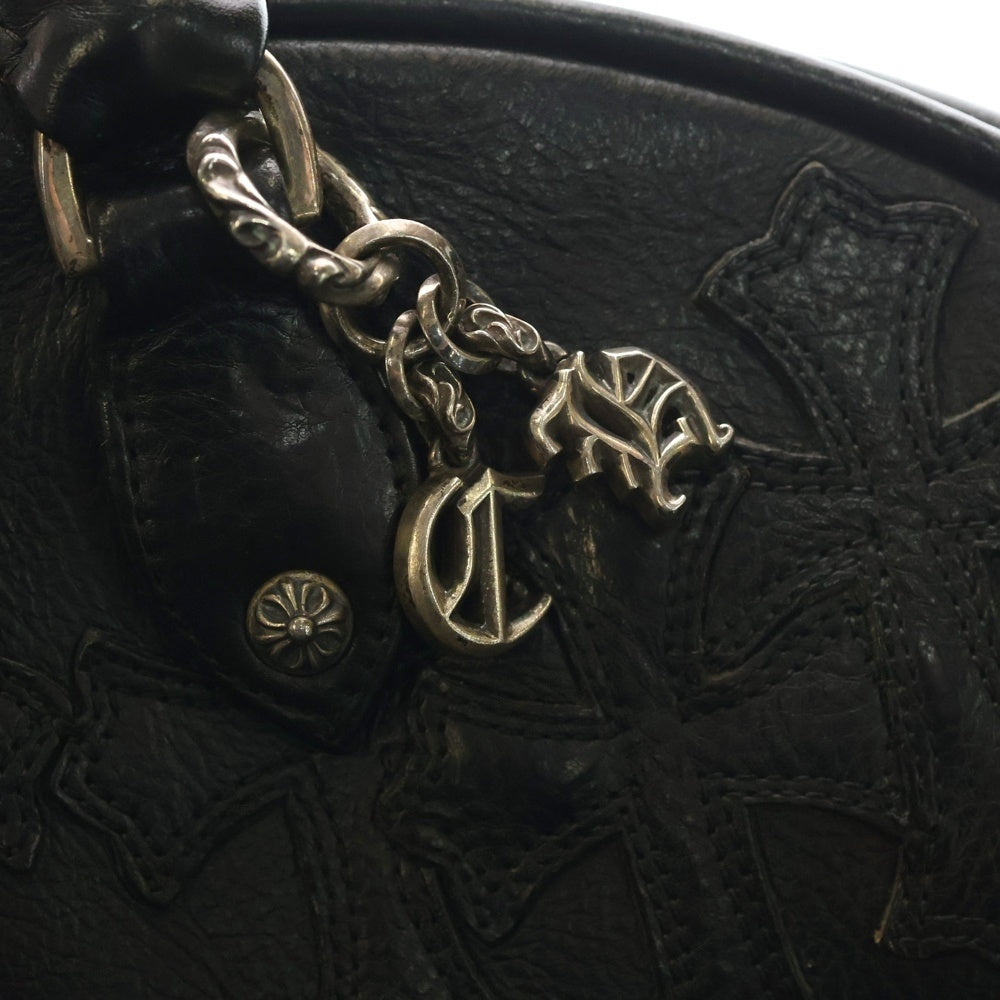 CHROME HEARTS(クロムハーツ) GYM SM ジムバッグ 現行型CHチャーム付きスモールレザーハンドバッグ ブラック