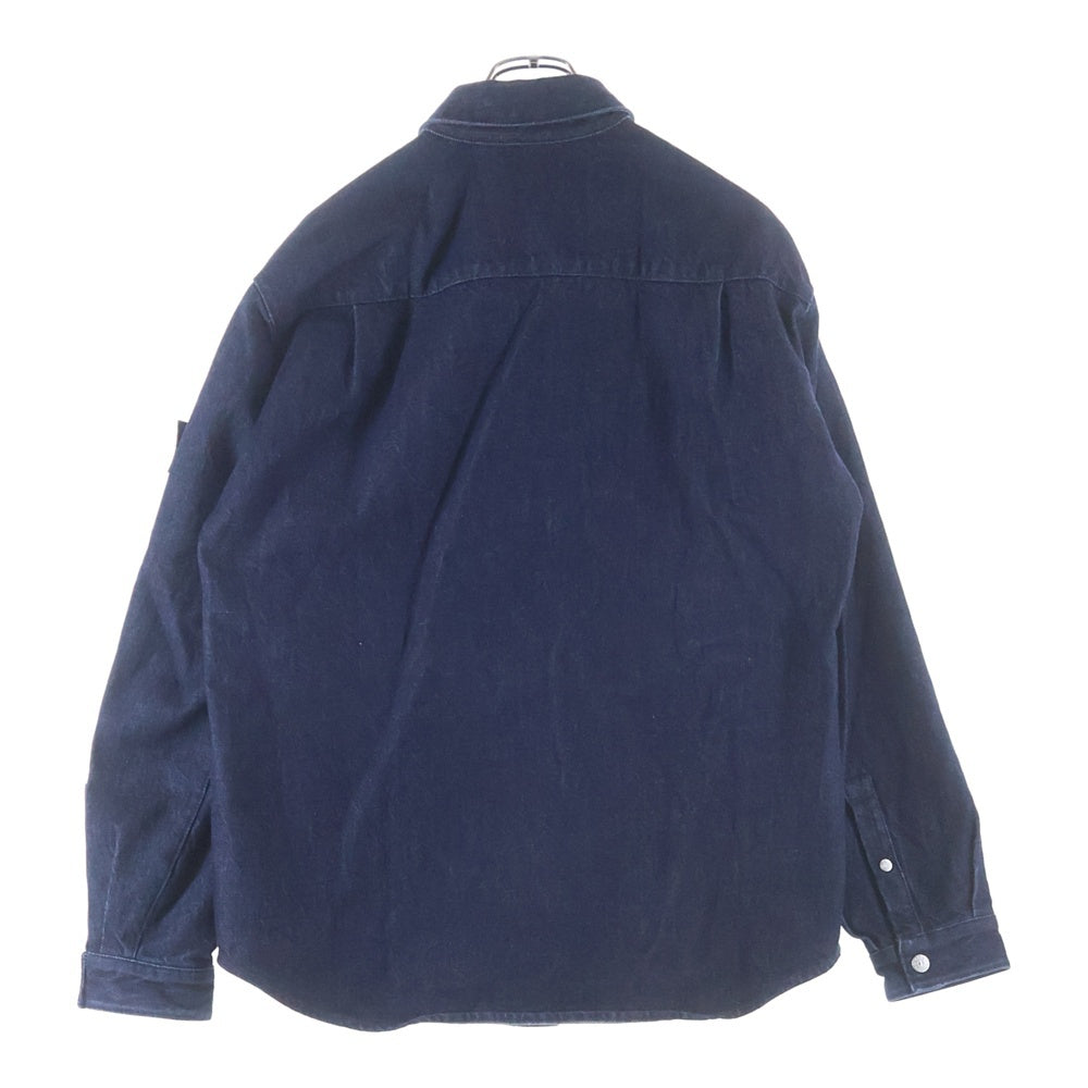 STONE ISLAND(ストーンアイランド) 25AW Logo Patch Denim Overshirt ロゴワッペン デニム オーバーサイズ 長袖シャツ インディゴ K2S151100008S00J7