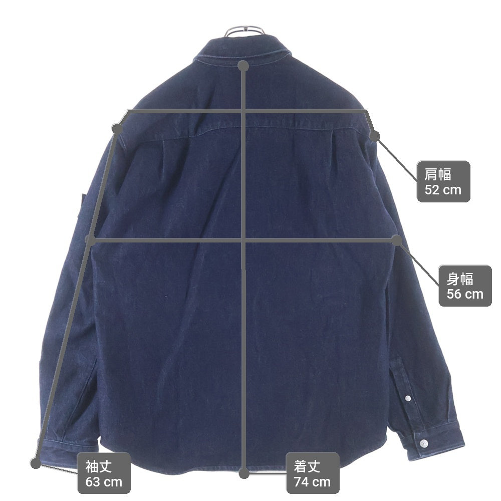 STONE ISLAND(ストーンアイランド) 25AW Logo Patch Denim Overshirt ロゴワッペン デニム オーバーサイズ 長袖シャツ インディゴ K2S151100008S00J7