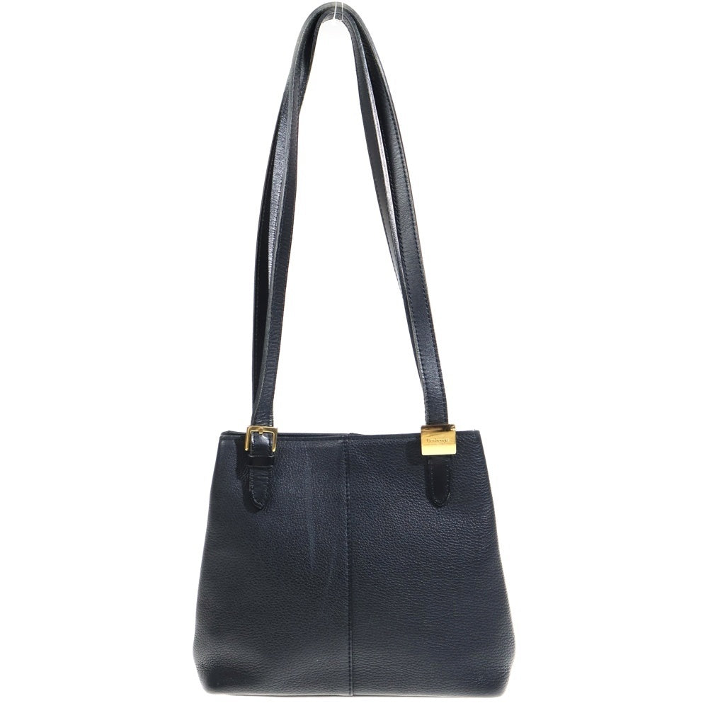 BURBERRY(バーバリー) ゴールド金具 レザーハンドバッグ ブラック/ゴールド