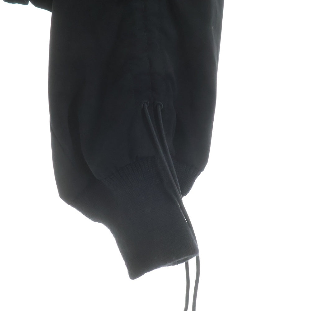 Yohji Yamamoto(ヨウジヤマモト) TA/PE CREPE DE CHINE SHIRRING SLEEVE JACKET FQ-Y53-500 デシン フライトブルゾンジャケット ブラック