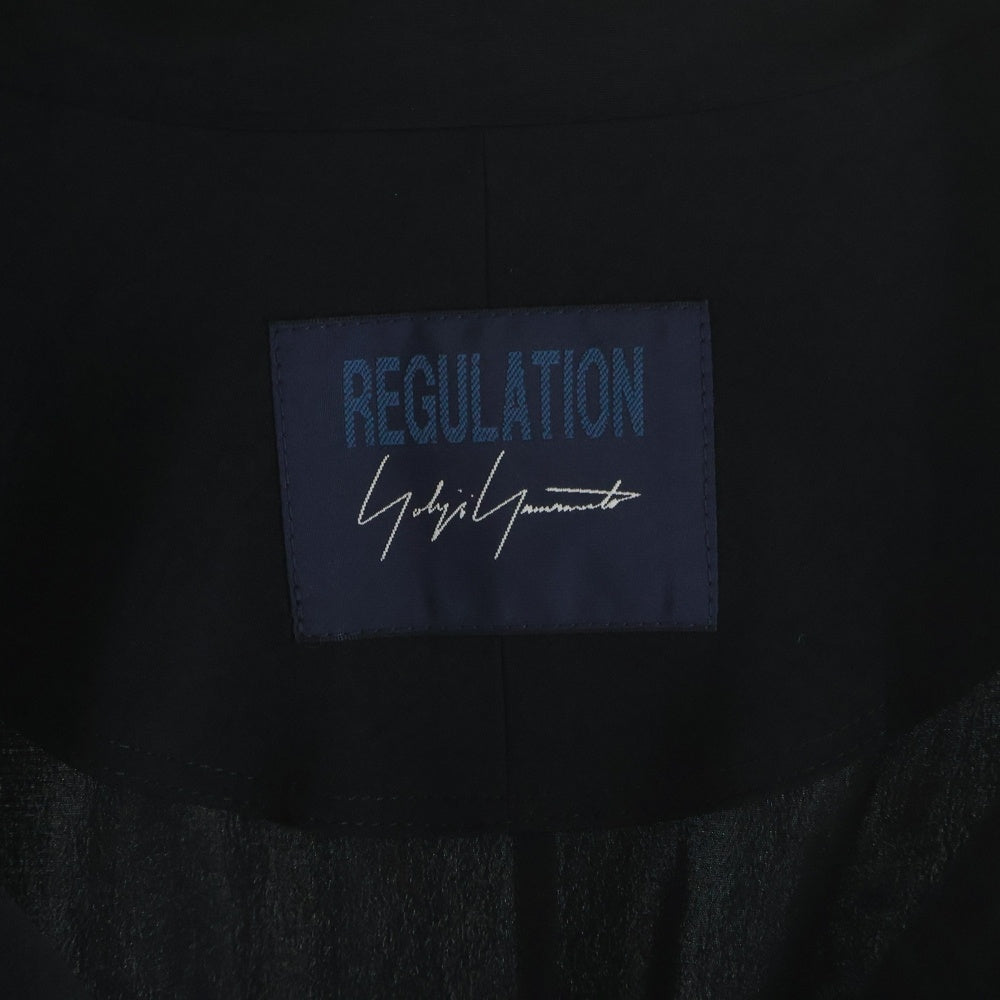 Yohji Yamamoto(ヨウジヤマモト) TA/PE CREPE DE CHINE SHIRRING SLEEVE JACKET FQ-Y53-500 デシン フライトブルゾンジャケット ブラック