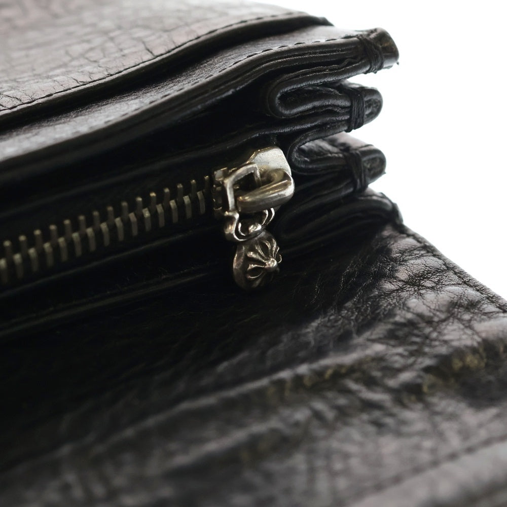 CHROME HEARTS(クロムハーツ) JUDY CROSS BALL ジュディ クロス ボール ボタン レザーウォレット 長財布 ブラック