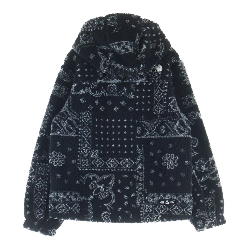 THE NORTH FACE(ザノースフェイス) NOVELTY PLAY GREEN FLEECE HOODIE NJ4FN67A ノベルティ プレイ グリーン フリース フーディ ボアジャケット ブラック