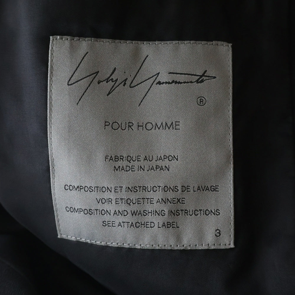 Yohji Yamamoto POUR HOMME(ヨウジヤマモト プールオム) 21AW Side Jip Jacket テーラードジャケット ブラック HX-J20-100