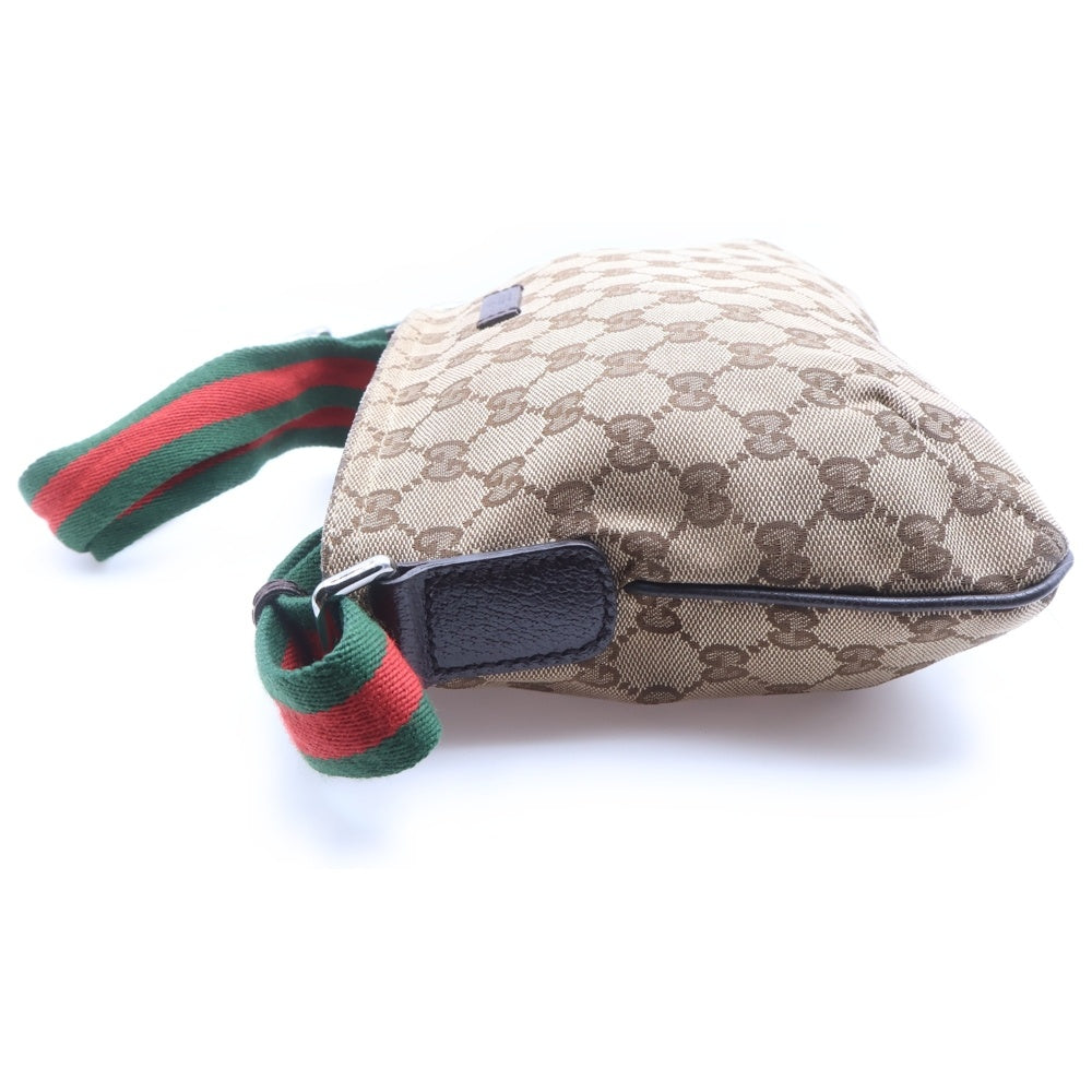 GUCCI(グッチ) GGキャンバス シェリーライン キャンバス レザーショルダーバッグ ベージュ 189749 レディース