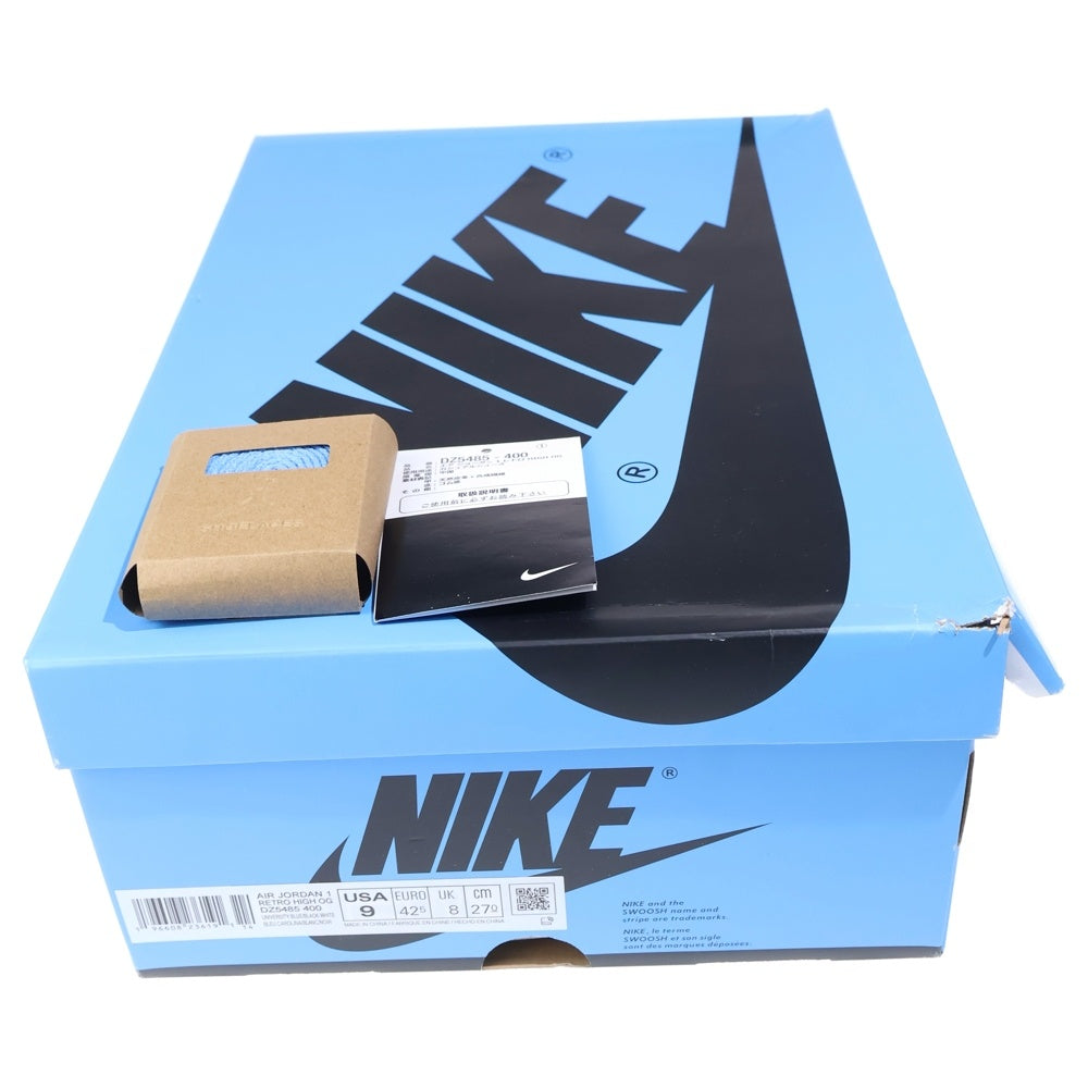 NIKE(ナイキ) AIR JORDAN 1 RETRO HI OG UNIVERSITY BLUE UNC TOE エアジョーダン レトロ ユニバーシティブルー ユーエヌシートゥ ハイカットスニーカーUS9/27cm DZ5485-400