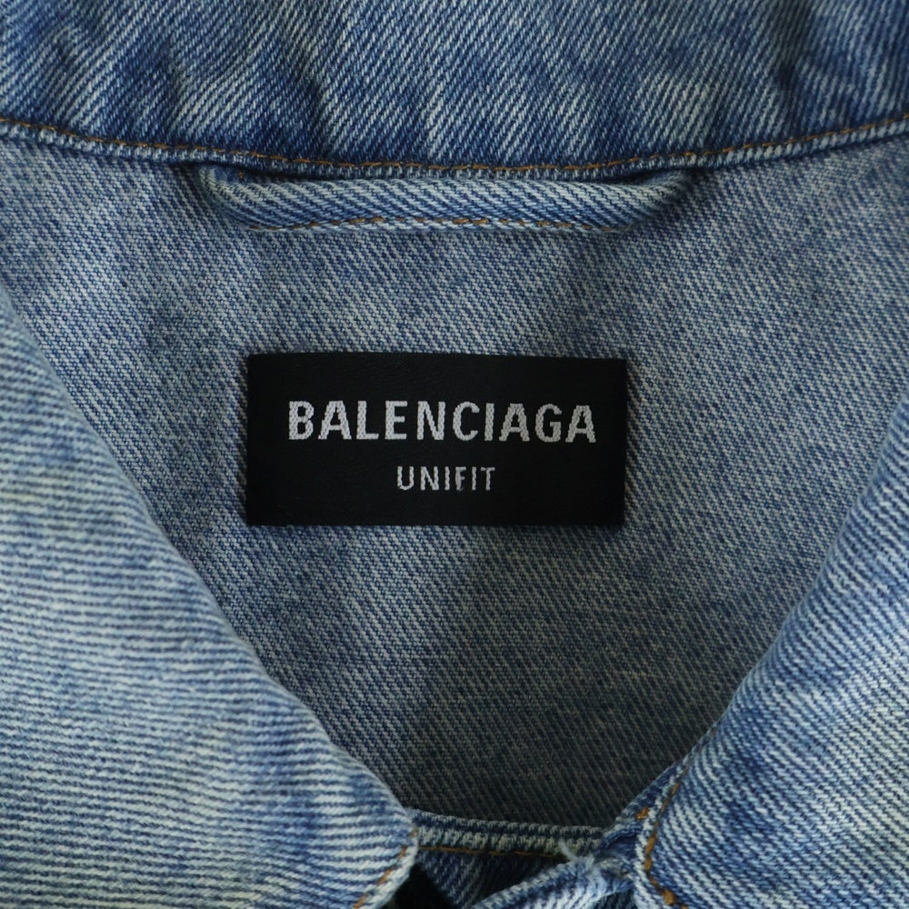 BALENCIAGA(バレンシアガ) 20AW ZIP UP JACKET 657602 オーバーサイズ ジップアップデニムジャケット Gジャン インディゴ