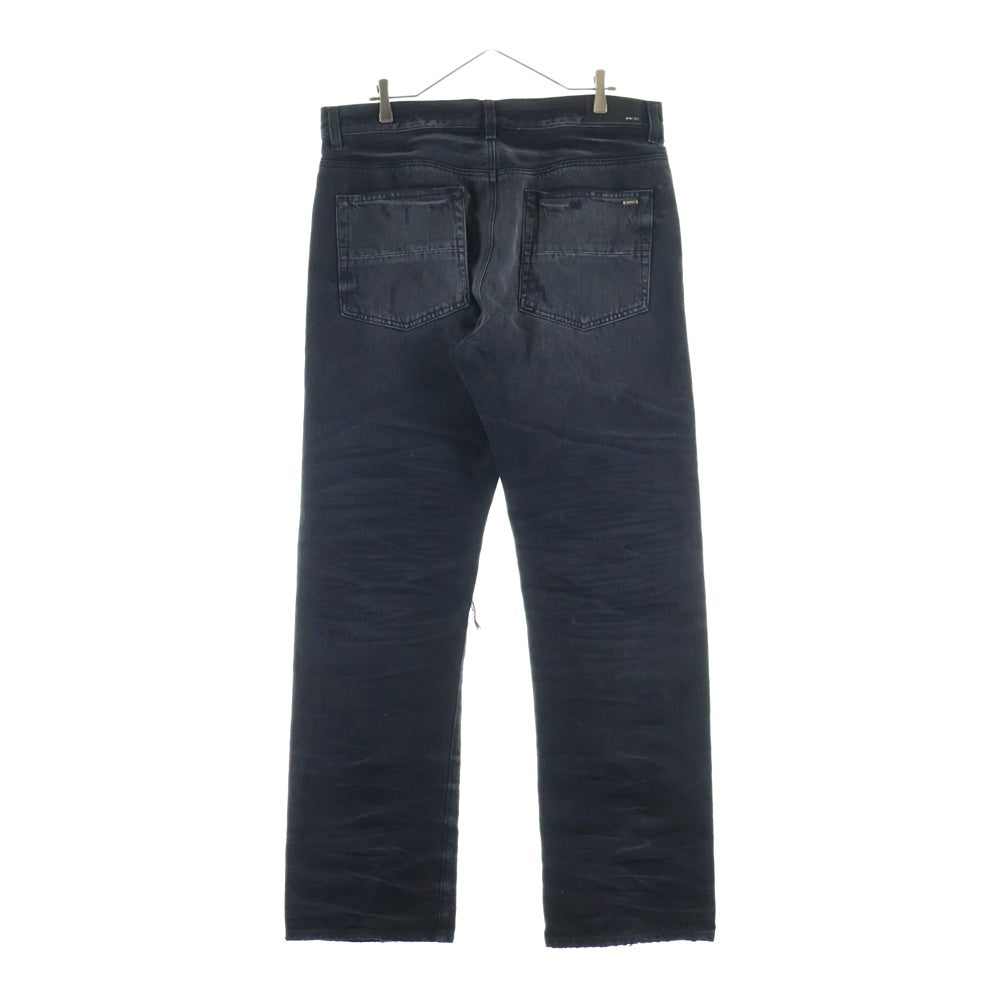 AMIRI(アミリ) デストロイ加工 ウォッシュド ワイドバギーデニムパンツ ブラック SRAMDNGH1086SMRBC00