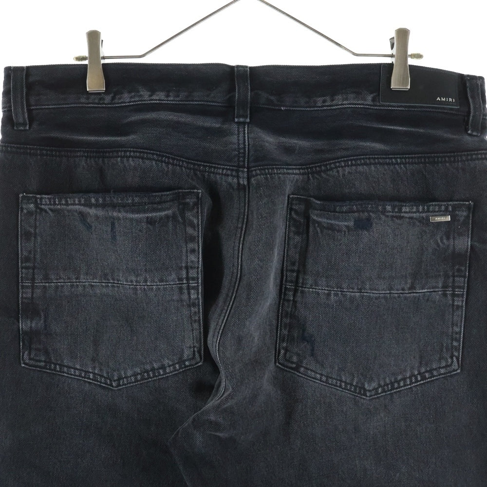 AMIRI(アミリ) デストロイ加工 ウォッシュド ワイドバギーデニムパンツ ブラック SRAMDNGH1086SMRBC00