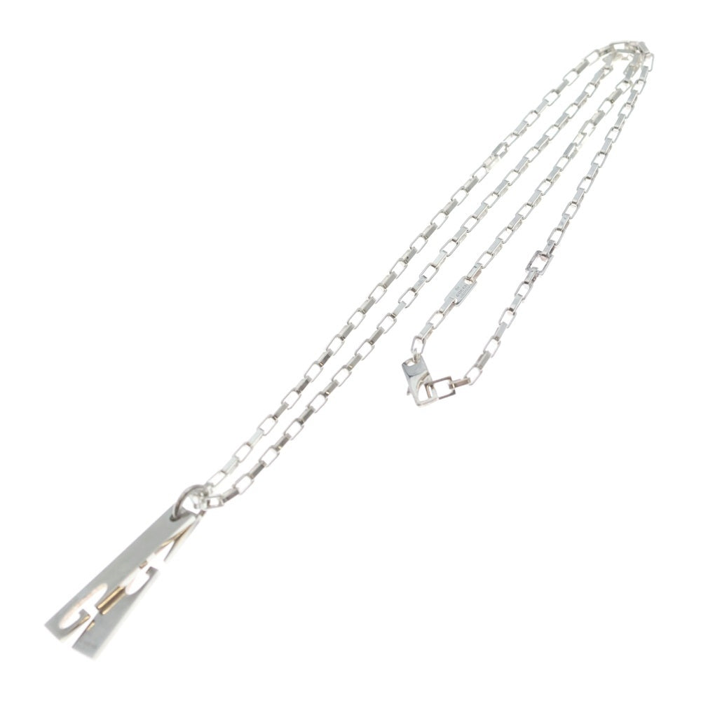 GUCCI(グッチ) ダブルプレート ペンダントップ ネックレス シルバー